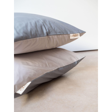 Taie d’oreiller en percale – 50x70cm – Beige & Gris