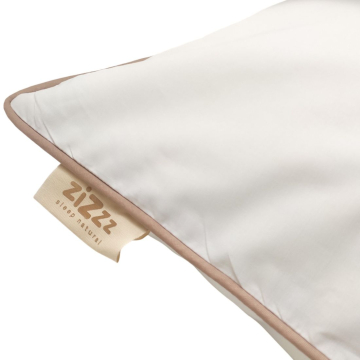 Taies d’oreiller en percale – 40x80cm – Blanc avec une bordure beige – avec fermeture éclair