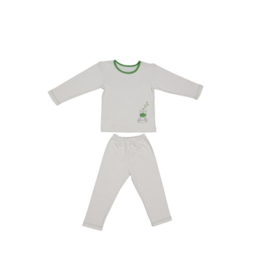 Pyjama enfant en coton bio - grenouille verte - 3 à 4 ans - Zizzz