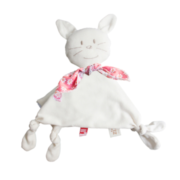 Doudou Lapin avec écharpe décorative motif Daisies